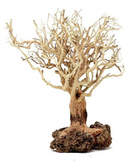 Bonsai Driftwood Aquarium Tree (7 Inch Height) Natural, Handcrafted Fish Tank Decoration | Easy to Install | BBS