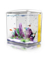 12gallon Betta Aquarium Starter Kits Square Fish Tank with LED Light and Filter Pump