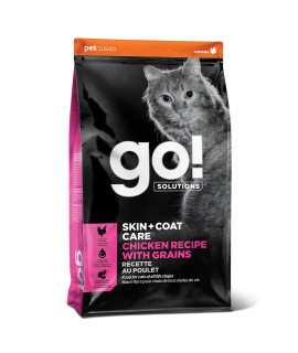 GO! Solutions Skin + Coat Care - Dry Cat Food, 16 lb - Chicken Recipe with Grains - Cat Food for All Life Stages - with Probiotics