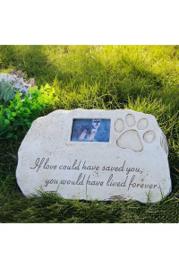 Re-call Pet Tombstone Dog or cat Memorial Stone Personalized with Waterproof Photo Dog or cat grave Markers in Lawn and garden