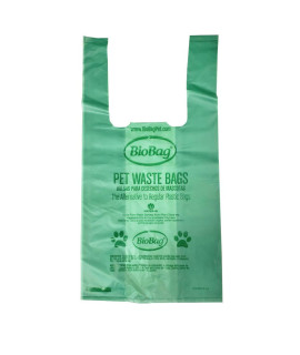 11.5" X 13.5" X 0.9 Mil Green Certified Compostable Plastic Pet Waste Bags With T-Shirt Handle (3,000 Bags Packed 150 Bags/Box, 20 Boxes/Case)