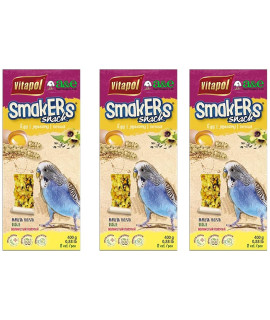 A&E Cage Co. 6 Pack of Smackers Parakeet Treat Sticks, 7.25 Inches Each, Egg Flavor