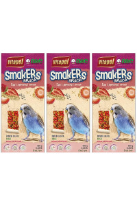 A&E cage co. 6 Pack of Smackers Parakeet Treat Sticks 7.25 Inches Each Strawberry Flavor