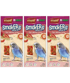 A&E cage co. 6 Pack of Smackers Parakeet Treat Sticks 7.25 Inches Each Strawberry Flavor