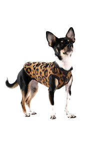 Gold Paw Duluth Double Fleece Dog Coat Pullover - Soft, Warm Dog Clothes, 4-Way Stretch Pet Sweater - Machine Washable, All-Season, Leopard/Black, Size 12