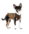 Gold Paw Duluth Double Fleece Dog Coat Pullover - Soft, Warm Dog Clothes, 4-Way Stretch Pet Sweater - Machine Washable, All-Season, Leopard/Black, Size 14