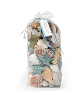 ANDALUcA Ocean Plumes Scented Seashell Potpourri Made in california Large 20 oz Bag Fragrance Vial Scents of Orange, Lime, Bergamot, Lily, Rose and Tonka Beans coastal Home Decor