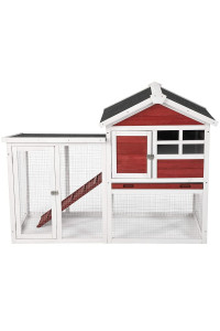 XINAIER Rabbit Hutch Wood House Pet Cage for Small Animals Chicken Coop Wooden Rabbit Hutch Outdoor Garden Backyard Hen House Wood Pet House Poultry Cage