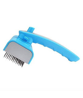 Zpem Combs For Dogs One-Button Shrinking Steel Needle Pet Grooming Brush Fur Knots Tangles With Slip-Proof Handle For Dogs And Cats With Short Or Long Hair