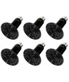 Simple Deluxe 100W 6-Pack Ceramic Heat Emitter Reptile Heat Lamp Bulb No Light Emitting Brooder Coop Heater for Amphibian Pet & Incubating Chicken, Black