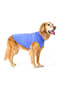 Gold Paw Stretch Fleece Dog Coat - Soft, Warm Dog Clothes, Stretchy Pet Sweater - Machine Washable, Eco Friendly - All Season - Sizes 2-33, Cornflower Blue, Size 12