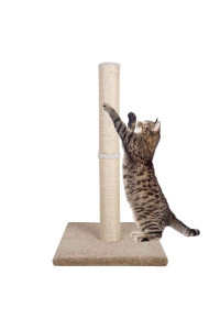 Dimaka 29 Tall Cat Scratching Post For Big Cats, Natural Sisal Rope Post And Stable Heavy Carpet Base, Adult Cat Scratcher And Tree (Beigeyellow)