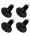 Simple Deluxe 100W 4 Pack Ceramic Heat Emitter Reptile Heat Lamp Bulb No Light Emitting Brooder Coop Heater for Amphibian Pet & Incubating Chicken