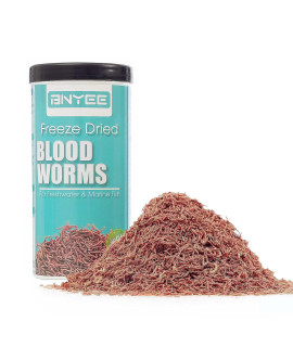 Freeze Dried Bloodworms Fish Food - 2 OZ Tropical Freshwater Betta Fish Aquatic Food