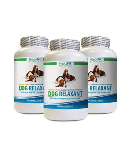 HAPPY PET VITAMINS LLC Dog Anxiety Relief - Dog Relaxant - Anxiety and Stress Relief - Aggression Solution - Valerian for Dogs - 3 Bottles (270 Chew Tabs)