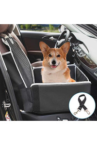Dog Car Seat Cover for Front Seat, Siivton 2 in 1 Pet Booster Seat and Dog Seat Cover with Premium Padded and Side Flaps, Waterproof, Nonslip Backing for Cars, Trucks, SUVs 