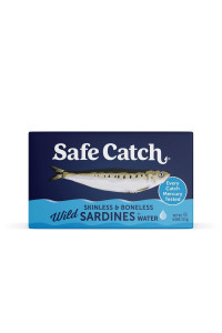 Safe Catch Wild Sardines In Water Skinless Boneless Wild-Caught Sardine Fillets Low Mercury Tested Keto Food Kosher Non-Gmo Sardines Pack Of 12, 44Oz Tins