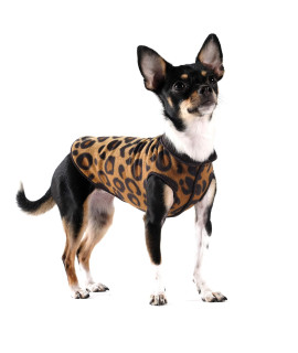 Gold Paw Duluth Double Fleece Dog Coat Pullover - Soft, Warm Dog Clothes, 4-Way Stretch Pet Sweater - Machine Washable, All-Season, Leopard/Black, Size 16