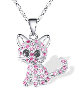 Lanqueen cat gifts for cat Lovers Kitty cat Pendant Necklace Jewelry for girls cat Lover gifts Daughter granddaughter Loved Necklace 18+23 inch chain