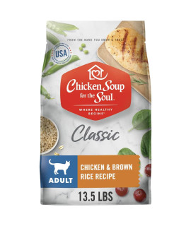 chicken Soup for the Soul Pet Food - Adult cat Food, chicken & Brown Rice Recipe, 135 lb Bag Soy, corn & Wheat Free, No Artificial Flavors or Preservatives
