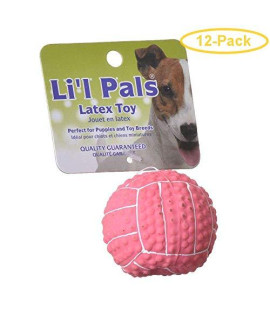 Lilpals Latex Mini Volleyball For Dogs - Pink 2 Diameter - Pack Of 12
