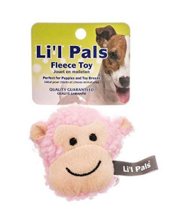 Lilpals Fleece Monkey Dog Toy 2.5 Long - Pack Of 3
