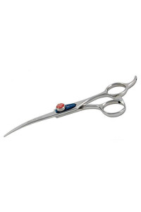 Kenchii Five Star Offset Handle Dog Grooming Shears 6 in. Curved Dog Grooming Scissor (6.0", Curved)
