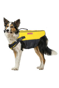 Coleman High Visibility Lifejacket for Small to Large Dogs, Yellow, Size Medium / 5" x 16" x 3"'