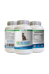 HAPPY PET VITAMINS LLC cat Relaxant - CAT Relaxant - Anxiety and Stress Relief - Natural Calmer - Premium - cat Stress Reliever - 1 Bottle (90 Chewable Tabs)