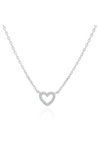 Pavoi 14K Gold Plated Cubic Zirconia Heart Necklace Layered Necklaces White Gold Necklaces For Women