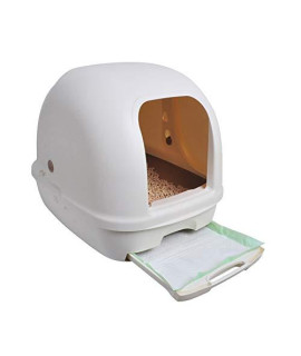 MSQL Oversized Enclosed Cat Toilet Double Cat Litter Box, Reduces Litter Tracking, Suitable for Cats Under 8kg/17lb