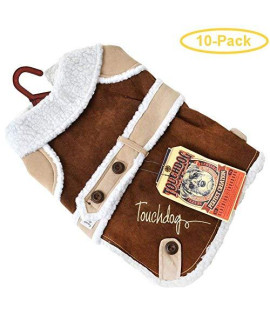 Touchdog Brown Sherpa Dog coat Small - (10-12 Neck to Tail) - Pack of 10