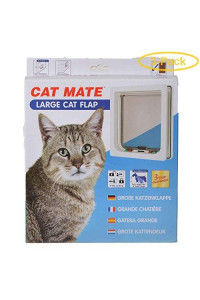 Cat Mate 4-Way Locking Self Lining Door-Large Cat Small Dog 9.5" H x 2.25" W x 11.4" D - Pack of 3
