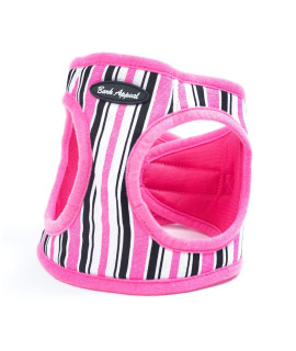 Bark Appeal Step-in Dog Harness, Mesh Step in Dog Vest Harness for Small & Medium Dogs, Non-Choking with Adjustable Heavy-Duty Buckle for Safe, Secure Fit - (Large, Pink Stripe)