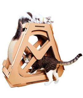 Xmsg Cat Scratch Board Cat Exercise Wheel Cat Tree Climbing House Running Spinning Toy For Cats Cat Indoor Activity Centersmall