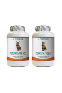 MY LUCKY PETS LLC cat probiotic Blend - CAT PROBIOTICS - Advanced Natural Digestive AID Formula - GET RID of Bad Breath and Stop Diarrhea - cat Stomach Sensitive - 2 Bottles (120 Treats)
