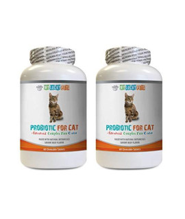 cat probiotic for diarrhea - CAT PROBIOTICS - ADVANCED NATURAL DIGESTIVE AID FORMULA - GET RID OF BAD BREATH AND STOP DIARRHEA - sensitive stomach cat treats - 2 Bottles (120 Treats)