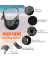 YUDODO Reflective Pet Dog Sling Carrier Breathable Mesh Travel Safe Sling Bag Carrier for Dogs Cats (M up to 10lbs Black)