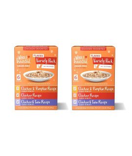 WholeHearted Grain Free Flaked Wet Cat Food Variety Pack for All Life Stages. (Chicken, 12-2.8 Oz Pouches)