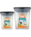 Animal Planet Pet Dog, Cat Food Storage Bin Container - 2 Pack Value Set, Transparent with Black Cover (840038202300)
