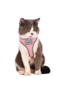 ThinkPet Reflective Breathable Soft Air Mesh No Pull Puppy choke Free Over Head Vest Ventilation Harness for Puppy Small Medium Dogs and cats(XS,Light Pink)