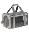 DZHJKIO cat carriers Dog carrier Pet carrier for Small Medium cats Dogs Puppies up to 15 Lbs, TSA Airline Approved Small Dog carrier Soft Sided, collapsible Waterproof Travel Puppy carrier - grey