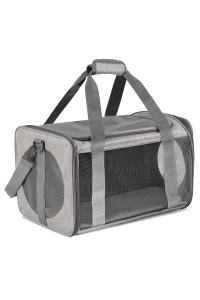 DZHJKIO cat carriers Dog carrier Pet carrier for Small Medium cats Dogs Puppies up to 15 Lbs, TSA Airline Approved Small Dog carrier Soft Sided, collapsible Waterproof Travel Puppy carrier - grey