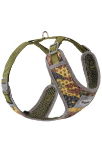 ThinkPet Reflective Breathable Soft Air Mesh No Pull Puppy Choke Free Over Head Vest Ventilation Harness for Puppy Small Medium Dogs and Cats(XXS,Camo Green)