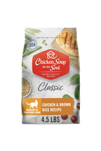 chicken Soup for the Soul Pet Food - Weight & Mature care Dry cat Food, chicken & Brown Rice Recipe 45 lb Bag Soy, corn & Wheat Free, No Artificial Flavors or Preservatives