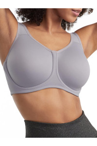 Wacoal womens Full Figure Underwire Sports Bra, Lilace gray With Zephyr, 34H US