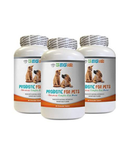 MY LUCKY PETS LLC cat probiotic Enzyme - PET PROBIOTIC - Dogs and Cats - Digestive Boost - GET RID of Bad Breath and Stop Diarrhea - cat Digestive Enzyme - 3 Bottles (180 Treats)