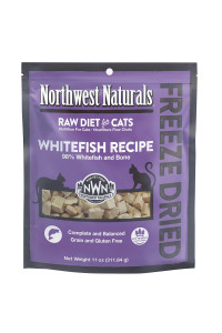 Northwest Naturals Freeze Dried Diet for cats - Whitefish cat Food - grain-Free, gluten-Free Pet Food, cat Training Treats - 11 Oz