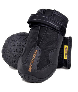 Muttluks Mutt Trackers Dog Boots - Warm, Cozy, Water Resistant Socks for Dogs, Puppies - Stretchy, Adjustable Pet Booties - Durable, Rubber Soles, Paw Protection - 2 Pack - Black, Medium/Large
