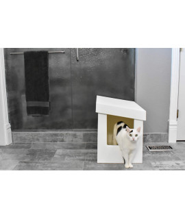 Kitangle Modern Cat Litter Box, Slope Style XL (White)